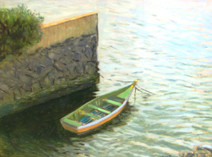 Pintura intitulada "Barco no Canal de I…" por Jorge Novaes, Obras de arte originais