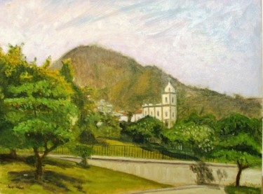Pintura intitulada "Vista da Igreja da…" por Jorge Novaes, Obras de arte originais, Óleo