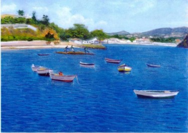 Pintura intitulada "Praia da Armação co…" por Jorge Novaes, Obras de arte originais, Óleo