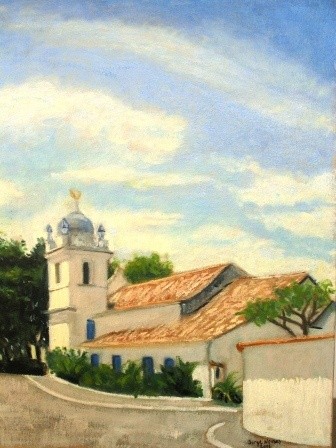 Pintura intitulada "A igreja de São Ben…" por Jorge Novaes, Obras de arte originais, Óleo