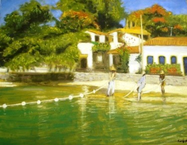 Pintura intitulada "Praia do Canto, Búz…" por Jorge Novaes, Obras de arte originais, Óleo