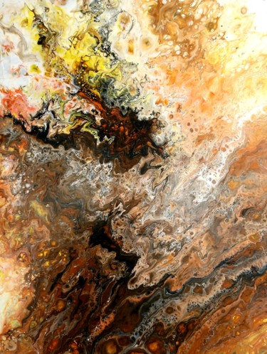 Painting titled "Lava vulcânica" by Jorge Oliveira, Original Artwork, Acrylic