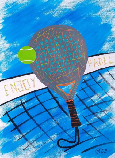 Painting titled "Enjoy Padel" by Jorge Oliveira, Original Artwork, Acrylic