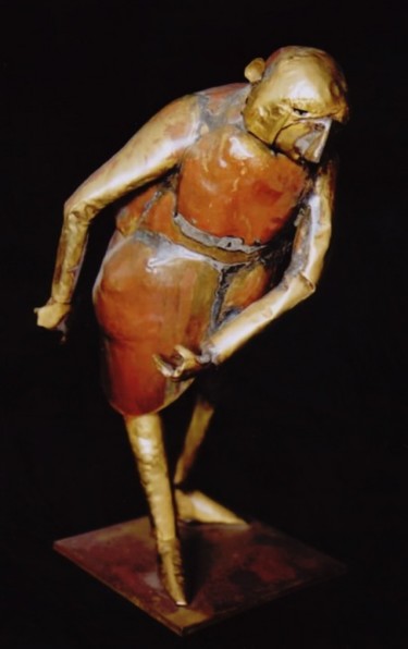 Sculpture intitulée "The greeting" par Jorge Velarde, Œuvre d'art originale, Métaux