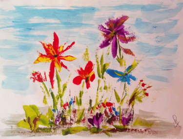Peinture intitulée "Fleurettes" par Georges Allin (JorJ), Œuvre d'art originale, Acrylique
