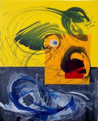 Peinture intitulée "L'oeil de Caïn" par Georges Allin (JorJ), Œuvre d'art originale, Acrylique