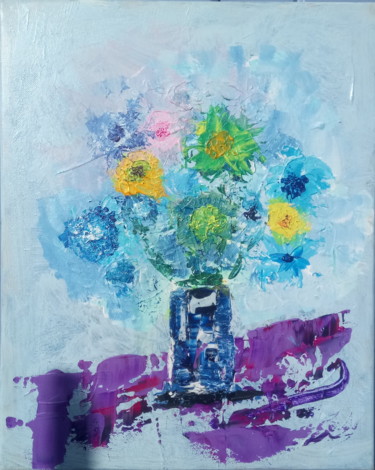 Peinture intitulée "Bouquet" par Georges Allin (JorJ), Œuvre d'art originale, Acrylique