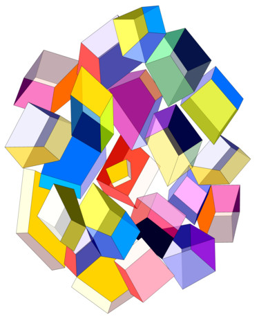Arts numériques intitulée "Ronde des cubes" par Georges Allin (JorJ), Œuvre d'art originale, Travail numérique 2D