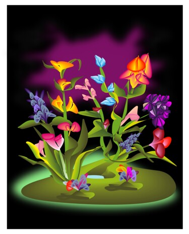 Arts numériques intitulée "Bouquet garni" par Georges Allin (JorJ), Œuvre d'art originale, Travail numérique 2D