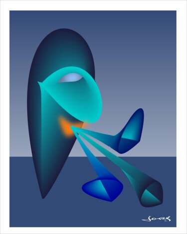 Arts numériques intitulée "Trompes marines" par Georges Allin (JorJ), Œuvre d'art originale, Peinture numérique