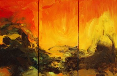 Painting titled "Triptyque" by Jorma, Original Artwork