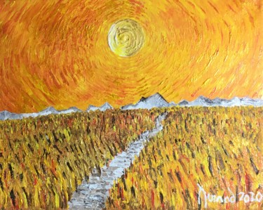 Peinture intitulée ""Soleil radieux sur…" par François Jornod, Œuvre d'art originale, Acrylique