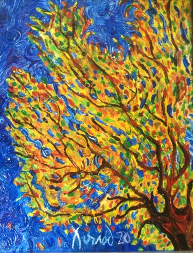 Painting titled ""Couleurs d'automne"" by François Jornod, Original Artwork, Acrylic