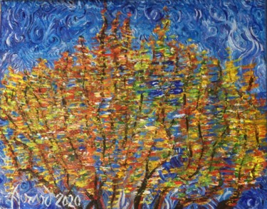 Peinture intitulée ""Couleurs d'automne…" par François Jornod, Œuvre d'art originale, Acrylique