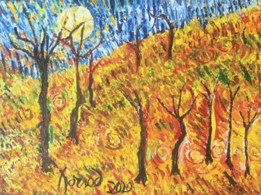 Peinture intitulée ""Couleurs d'automne…" par François Jornod, Œuvre d'art originale, Acrylique