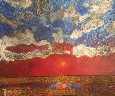 Peinture intitulée ""Sunset"" par François Jornod, Œuvre d'art originale, Acrylique
