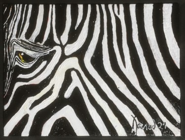 Peinture intitulée ""Zebra"" par François Jornod, Œuvre d'art originale, Acrylique