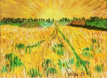 Peinture intitulée ""Paysage jaune II"" par François Jornod, Œuvre d'art originale, Acrylique