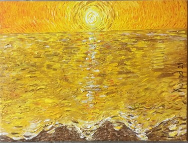 Peinture intitulée ""Paysage jaune III"" par François Jornod, Œuvre d'art originale, Acrylique