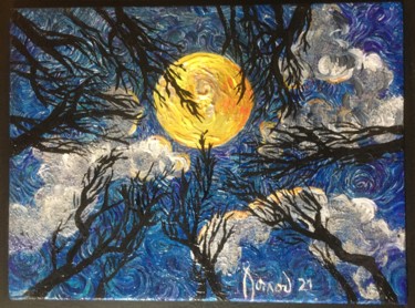 Peinture intitulée ""Clair de lune II"" par François Jornod, Œuvre d'art originale, Acrylique