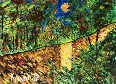 Malerei mit dem Titel ""Le chemin"" von François Jornod, Original-Kunstwerk, Acryl