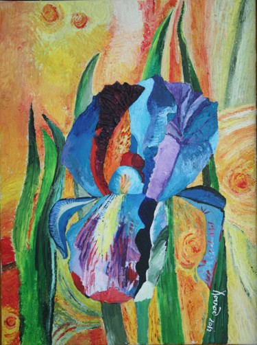 Peinture intitulée "'Iris'" par François Jornod, Œuvre d'art originale, Acrylique