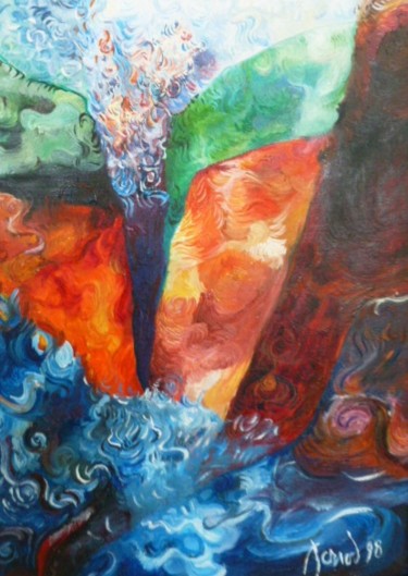 Peinture intitulée ""Canyon 1"" par François Jornod, Œuvre d'art originale, Huile