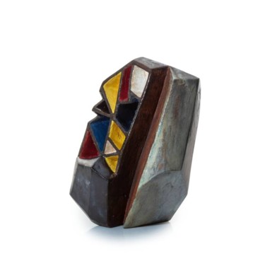 Skulptur mit dem Titel "MONDRIAN'S SOLITUDE" von Joanna Roszkowska, Original-Kunstwerk, Keramik