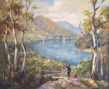 Peinture intitulée "Berowra Waters" par Jos Kivits, Œuvre d'art originale, Huile