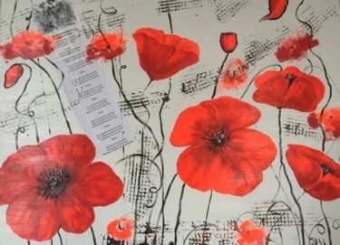 Painting titled "coquelicots" by Joss, Original Artwork, Acrylic