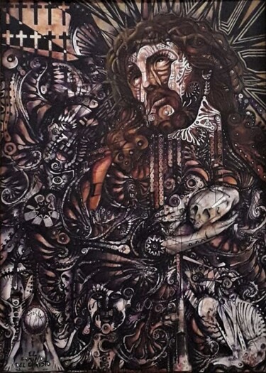 Peinture intitulée "El Camino del Chris…" par Marc Troupel (Josabel 451), Œuvre d'art originale, Stylo à bille Monté sur Pan…