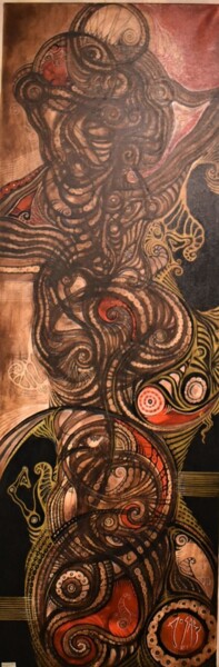 Peinture intitulée "La danseuse et la m…" par Marc Troupel (Josabel 451), Œuvre d'art originale, Encre Monté sur Châssis en…