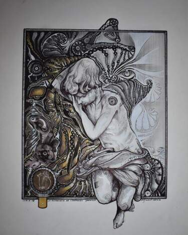 Desenho intitulada "La mélancolie de l'…" por Marc Troupel (Josabel 451), Obras de arte originais, Tinta