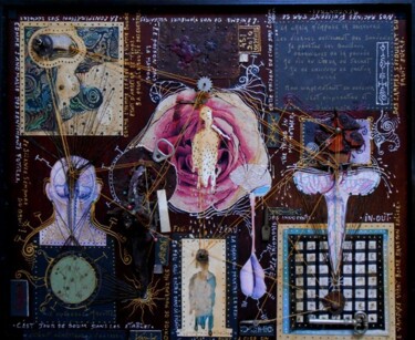 Collages intitulée "Etude 3 pour "l'élo…" par Marc Troupel (Josabel 451), Œuvre d'art originale, Stylo à bille