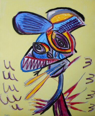 Schilderij getiteld "MAN STICK OUT HIS T…" door Josan Artista, Origineel Kunstwerk, Acryl