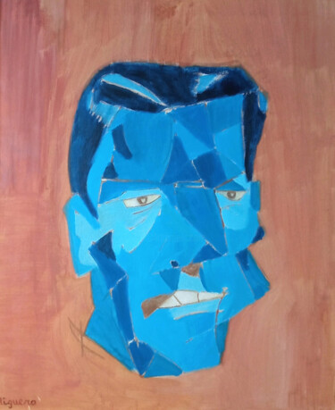 Ζωγραφική με τίτλο "Blues" από Josan Artista, Αυθεντικά έργα τέχνης, Λάδι Τοποθετήθηκε στο Ξύλινο φορείο σκελετό