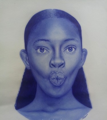 Drawing titled "Izzy odigie (The Af…" by José Agube, Original Artwork, Ballpoint pen