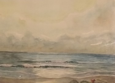 Painting titled "Luz en el mar" by José Alavés Lledó, Original Artwork, Watercolor