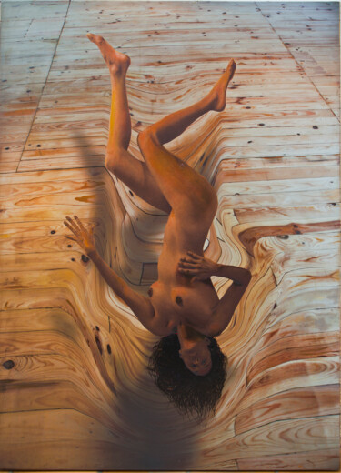 Malerei mit dem Titel "bouncing of wood" von José Antonio Castro-Muñiz, Original-Kunstwerk, Acryl Auf Keilrahmen aus Holz mo…