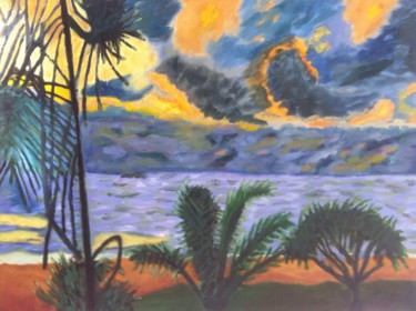 Peinture intitulée "Playa Sriilanka" par José Antonio Martinho, Œuvre d'art originale