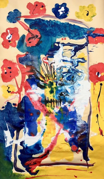 Painting titled "COQUELICOTS" by José Bosch, Original Artwork, Acrylic