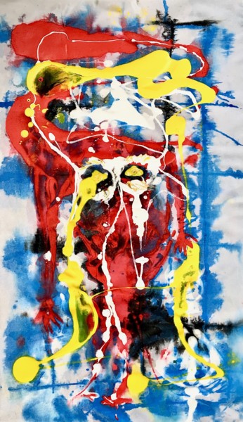 Malerei mit dem Titel "LE BAISER" von José Bosch, Original-Kunstwerk, Acryl