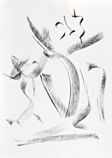 Drawing titled "tableau-n-16-fusain…" by José Bosch, Original Artwork, Charcoal