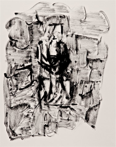 Dessin intitulée "la-vierge-et-l-enfa…" par José Bosch, Œuvre d'art originale, Encre