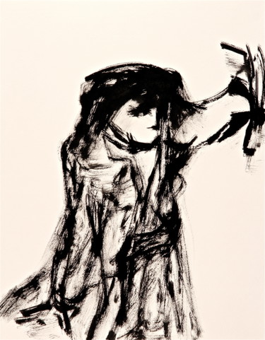 Dibujo titulada "orphee-estampe" por José Bosch, Obra de arte original, Tinta