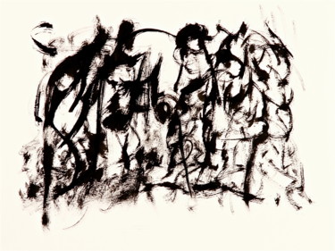 Dessin intitulée "orphee-et-les-bacch…" par José Bosch, Œuvre d'art originale, Encre