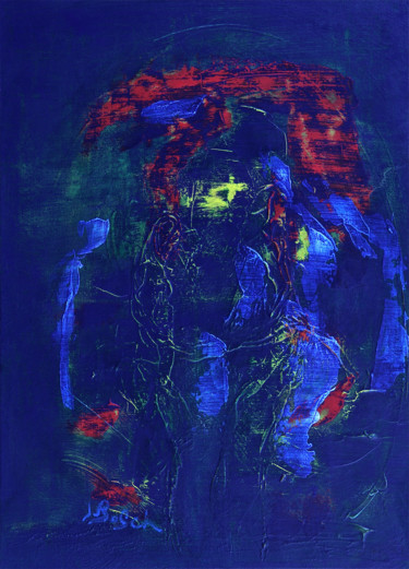 Malerei mit dem Titel "BLEU N°2." von José Bosch, Original-Kunstwerk, Acryl