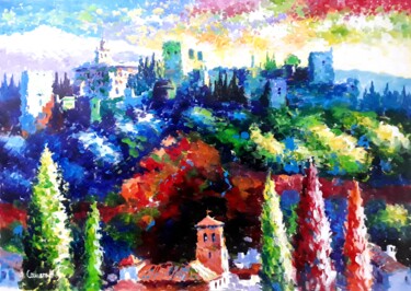 Pittura intitolato "Alhambra. Granada.…" da Jose Camero Hernandez, Opera d'arte originale, Acrilico