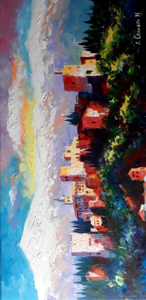 Painting titled "Alhambra y Sierra N…" by Jose Camero Hernandez, Original Artwork, Acrylic