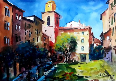 Pintura intitulada "Saint Tropez. Franc…" por Jose Camero Hernandez, Obras de arte originais, Aquarela